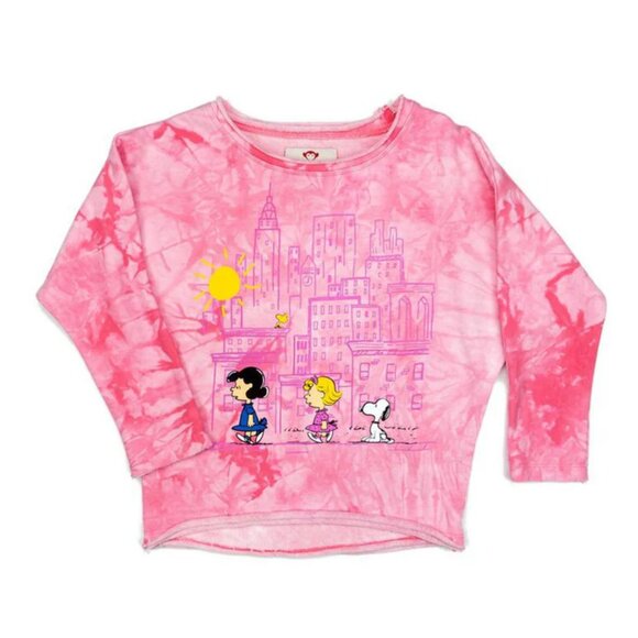 NWT Appaman Girl's Peanuts Long Sleeves Pink Tie Dye Sweatshirt Kids Size: 8 & 6 - Picture 7 of 7
